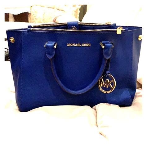 michael kors cobalt blue purse|blue michael kors backpack purse.